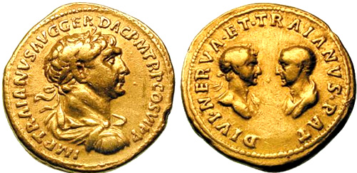 Roman coin - Trajanus - Gold Aureus
